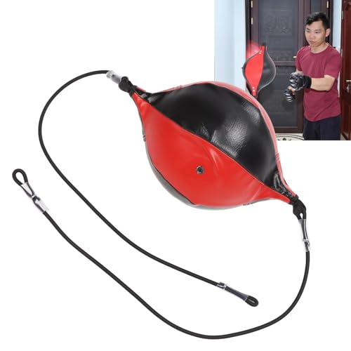 Double End Punching Ball, PU Leather Speedbag Pear Hanging Speed Punching Bags Boxing Training Ball Equipment for Reaction Eye Coordination Training