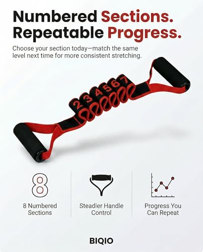 Fitness Resistance Bands with Handles, 2026 Upgrade Yoga Stretch Belt Band for Exercise, Numbered Elastic Fashion Puller for Women, Stretchy, Legs, Glute, Workout, Hip, Body Stretcher - color: Red
