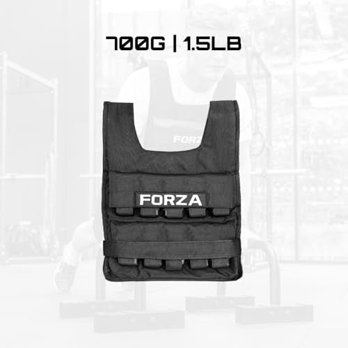 FORZA Adjustable Weighted Vest for Fitness Training – Up to 44lbs Weight Capacity, Removable Cast Iron Blocks