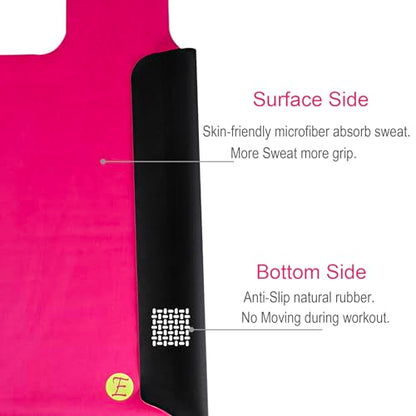 Echome Non-Slip Pilates Reformer Mat with Mesh Bag – Sweat-Wicking, Lightweight, Fits Balanced Body/Merrithew/Aeropilates (38"x22") - color: Rush Rose