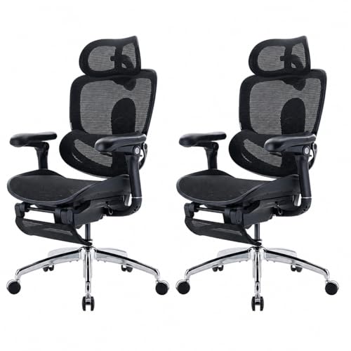 SIHOO Doro C300 Pro V2 Ergonomic Office Chair with Footrest, 2 Packs, Black - color: Jet Black, size: Pack of 2