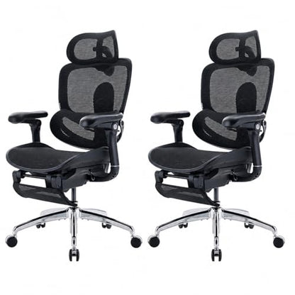 SIHOO Doro C300 Pro V2 Ergonomic Office Chair with Footrest, 2 Packs, Black - color: Jet Black, size: Pack of 2