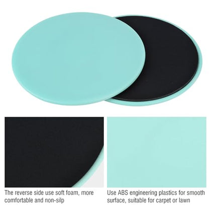 2PCS Core Sliding Discs, 7.0 in Dual Sided Exercise Sliders Sport Workout Turf for Carpet Hardwood Floor