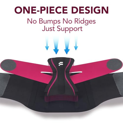 0.5mm Ultra Thin Back Brace for Women Men, Seamless Yoga Fabric for All Day Comfort, Wear under Clothes, Enhanced Lumbar Pad for Lower Back Pain Relief, Sciatica, Posture, Lifting, Rose, Size L