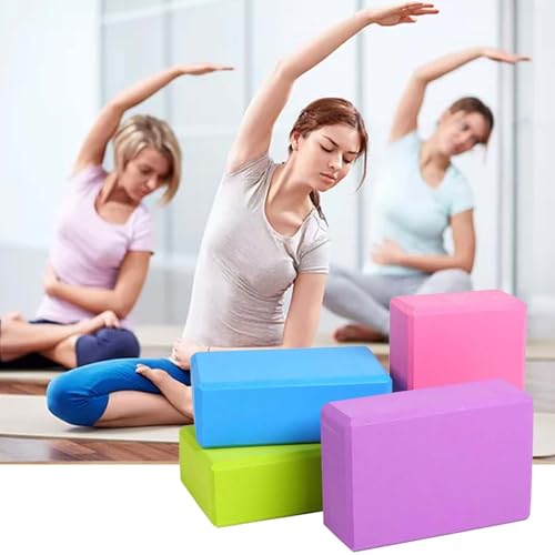 Yoga Blocks 2 Pack, Lightweight Premium EVA Foam Yoga Blocks, Non Slip Supportive Foam Blocks for Yogi, Pilates, Stretching and Meditation, Women Men Yogi Beginners Accessories - color: Teal