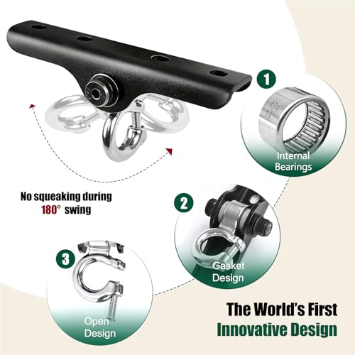 Heavy Duty Swing Hanger,180° Silent Oscillation, 800 lbs Capacity, for Playground, Swing Set, Hammock, Yoga, Punching Bag