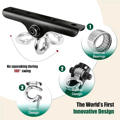 Heavy Duty Swing Hanger,180° Silent Oscillation, 800 lbs Capacity, for Playground, Swing Set, Hammock, Yoga, Punching Bag