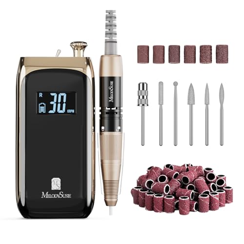 MelodySusie Vintage-Style Clip-On Nail Drill SC320C for Gel Removal - color: Black Gold