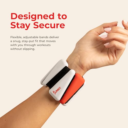 Sunny Health & Fitness Ankle Weights for Women & Men – Adjustable Wrist, Arm & Leg Weights in 1-2 lb Pairs | Ideal for Walking, Pilates, Yoga, Cardio & Strength Training - style: 1 LB
