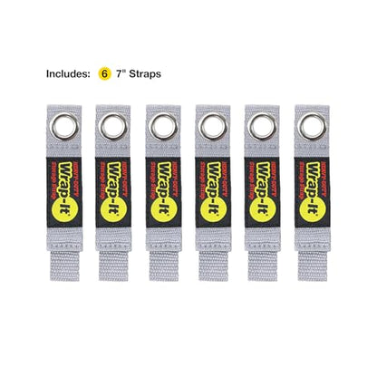 Heavy-Duty Wrap-It Storage Straps - 7" (6-Pack) Silver - color: Silver, size: 7-in. (6-Pack)