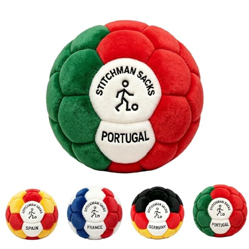 TREBIN Professional Hacky Footbag for Adults, Sand Filled Footbag for Agility Training and Juggling, Footbags for Trick Stalls, Fidget Toy and Stress Relief for All Skill Levels - color: #008 Portugal