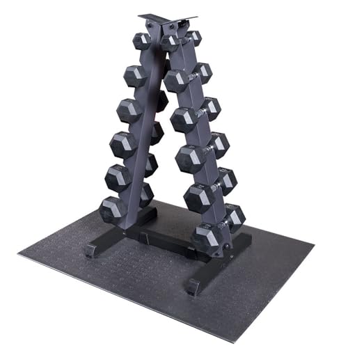 Body-Solid (GDR44B) Vertical Dumbbell Rack - Compact 6 Pair Hex Weight Stand for Home Gym - Heavy-Duty Steel Storage Rack