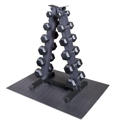Body-Solid (GDR44B) Vertical Dumbbell Rack - Compact 6 Pair Hex Weight Stand for Home Gym - Heavy-Duty Steel Storage Rack