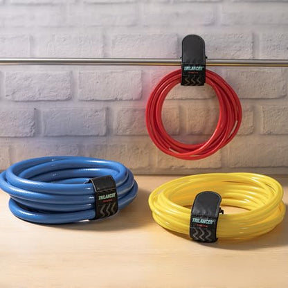 Trilancer Elastic Cinch Straps with Anti-Slip Strips, 14 "x 2" (6 Pack) Multipurpose Hook and Loop Bundling Straps for Hose, Cords, Bike, Luggage, Camping, Yoga Mats - size: 14"(6 pcs)
