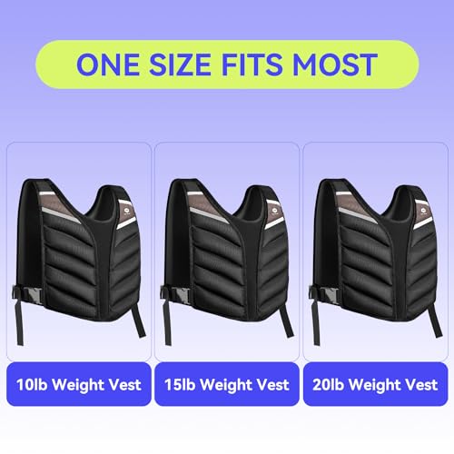 Weighted Vest Men Women,10lb/15lb/20lb Weight Vest for Women Workout,Body Weight Vests with Reflective Stripe for Workout,Strength Training,Running,Walking,Weightlifting