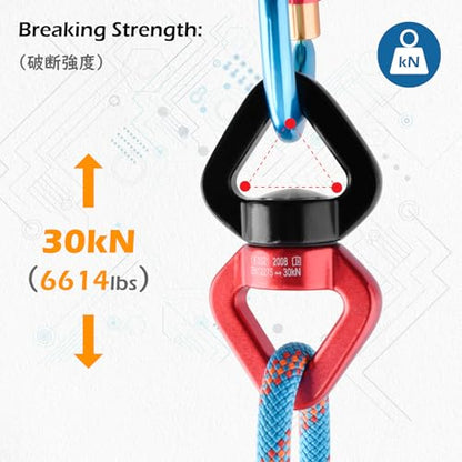Swing Swivel 30kN Micro Rotator Safety Rotational Device Hanging Accessory for Children's Swing Spinner Hanger, Rock Climbing, Hanging Hammock, Web Tree Swing, Aerial Dance