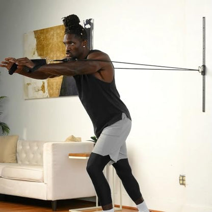 Space Saver Gym Resistance Bands Wall Anchor for At Home Fitness Workouts with 1 Rail and 1 Rail Car - style: Without Resistance Bands
