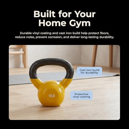 Sunny Health & Fitness Vinyl Coated Kettlebell for Strength Weight Training & Swinging Exercise - In 5, 10, 15, 20, 25 Pound - style: 10 Pound