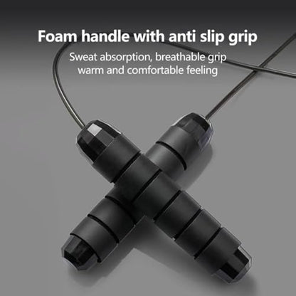 Jump Rope, Adjustable Jump Ropes for Fitness for Women Men – Tangle-Free Rapid Speed Jumping Rope Cable with Ball Bearings – Exercise & Slim Body at Home School Gym