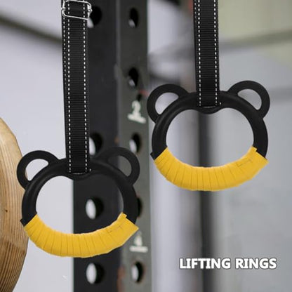 Gymnastic Rings Training Set, Practical Pull-up Rings with Adjustable Straps, Indoor Exercise Equipment for Strength and Coordination Development
