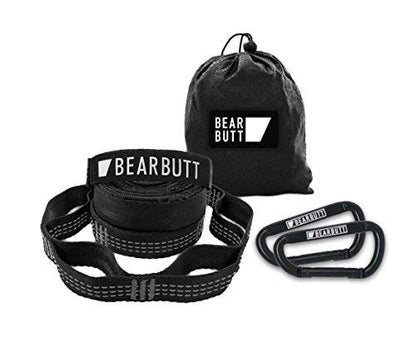 Bear Butt Kodiak Hammock Straps for Trees - 20 Feet Long, 40 Combined Loops - Holds 1000 Pounds - Camping Accessories With Carabiner - color: Grey