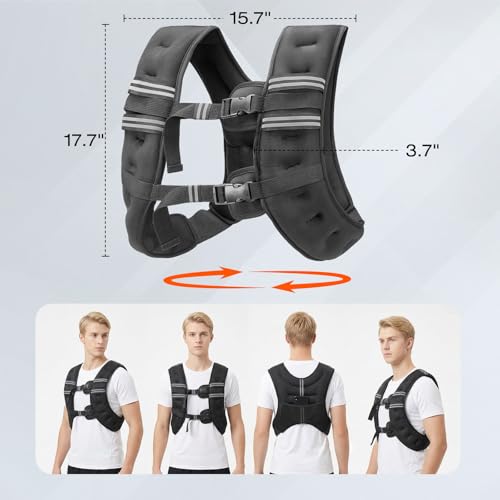 Weighted Vest for Women Men, Weight Vest for Walking, Adjustable Weight Training Vest for Workout, Running, Exercise - size: 20lbs