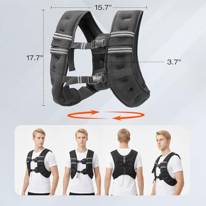 Weighted Vest for Women Men, Weight Vest for Walking, Adjustable Weight Training Vest for Workout, Running, Exercise - size: 20lbs