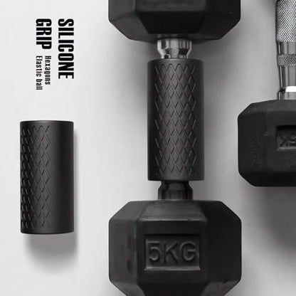 Rubber Barbell Grip, Thick Dumbbell Grip Arm Strength Tool, Barbell Clutch Suitable For Row/Puller/Kettlebell, Gym Biceps Arm Muscle Trainer