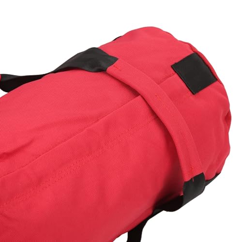 Multi-Purpose Fitness Sandbag with Filler Bags and 6 Handles, Oxford Fabric Training Weight Bag, for Indoor Gym - color: Red