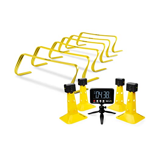 SKLZ 6X Ultra Durable Agility Hurdles - for Athletes of All Skill Levels,6pk of 6-in Tall Hurdles,Bright Yellow Color,Made of Durable, Composite Materials,Easy to Set up & Transport,Comes w/Carry Bag
