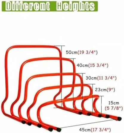 Portable Mini Agility Hurdles Five Pack, Adjustable Height for Speed Training, Ideal for Football and Athlete Jumping Practice