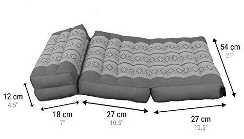 Leewadee Foldable Floor Mattress – 2 in 1 Floor Meditation Mat for Yoga and Relaxation, Seating Futon with Kapok