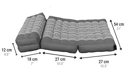 Leewadee Foldable Floor Mattress – 2 in 1 Floor Meditation Mat for Yoga and Relaxation, Seating Futon with Kapok