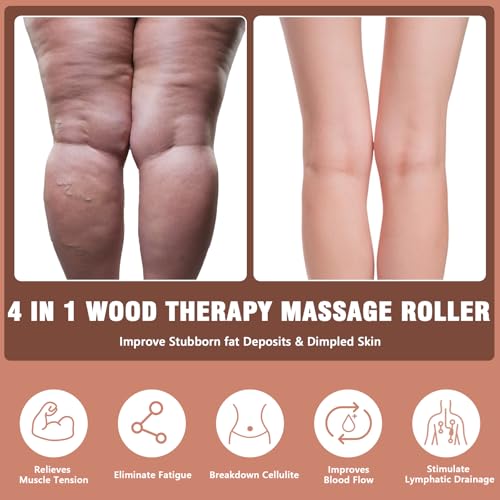 Wood Therapy Massage Tools 3 in 1,Wooden Lymphatic Drainage Massager, Body Sculpting Tools Cellulite Massager for Maderoterapia, Body Contouring, Relief Muscle, Anti-Cellulite