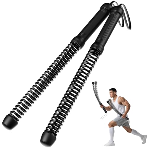 Weighted Ropeless Battle Ropes, Portable Cordless Workout Ropes for Home Gym, Steel Resistance Training Rope Set for HIIT, Strength Training, Cardio and Full Body Fitness - color: Black