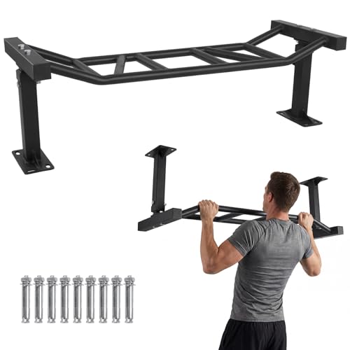 Generic 47 Inch Heavy Duty Ceiling Mount Pull Up Bar Adjustable Height&Supports to 600 Lbs Multi-Grip Chin Up Bar for Home Gym Workout