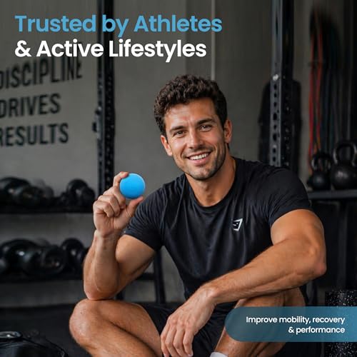 Massage Lacrosse Balls for Deep Tissue Muscle Relief – Myofascial Release & Trigger Point Therapy for Muscle Knots, Back, Feet, Neck & Shoulders – Firm Rubber Mobility Ball Set (2 Pack)