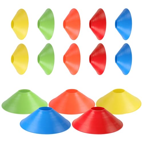 15pcs Soccer Training Cones Agility Markers Sturdy Plastic Disc Cones for Football Drills Outdoor Sports Practice and Agility Training