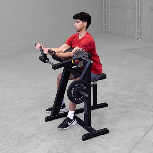 Body-Solid (GCBT380B) Cam Series - Adjustable Seat Biceps and Triceps Machine for Home Gym - Compact Workout Equipment for Arm Training and Weight Lifting, Black