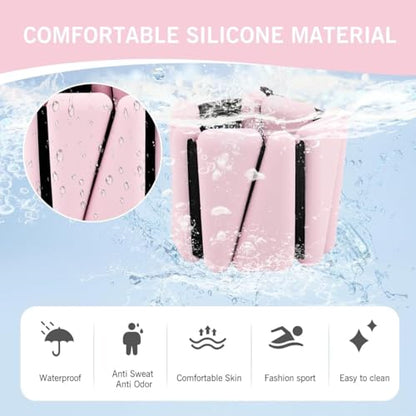 Adjustable Silicone Weight Bracelet for Wrist and Ankle – 1 lb 2 PCS, Water Resistant, Pink Color, Ideal for Strength Training and Fitness at Home and Gym