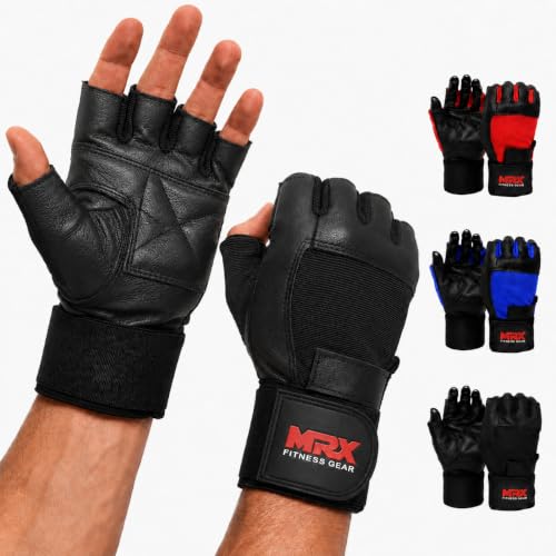 MRX Weight Lifting Gloves Gym Fitness Exercise Bodybuilding Workout Powerlifting - color: Black, size: X-Small