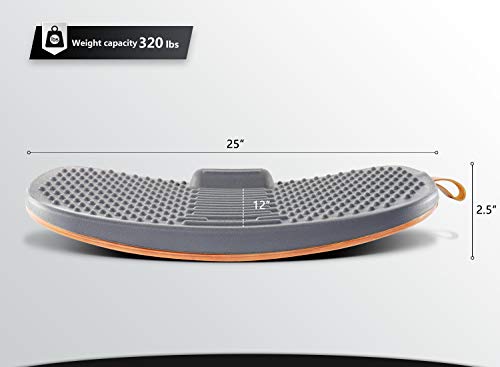 FEZIBO Standing Desk Mat with Anti Fatigue Bar, Wooden Wobble Balance Board with Ergonomic Design Comfort Floor Mat