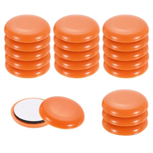 uxcell 20Pcs Furniture Sliders, 1-1/4 Inch Round Self-Adhesive Carpet Furniture Moving Pads Gliders Floor Protectors for Carpeted Tile Vinyl Hardwood Floors, Orange - size: 1-1/4 Inch