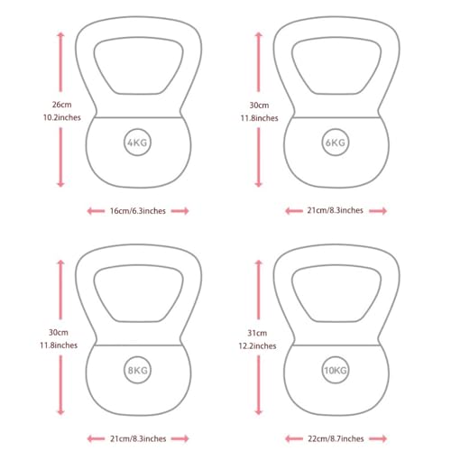 Kettlebell Weights Beginner Fitness Training Soft Kettle Bells, Women's Body Shaping Dumbbell, Frosted Handle, Gym Equipment(White-grey-4kg) - color: White-grey-4kg