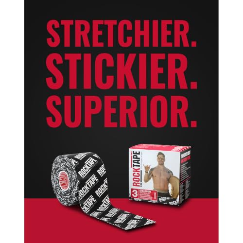 RockTape Extra Sticky Kinesiology Tape - Athletic Tape for Muscle Pain Relief, Injury Recovery - Microscopic Skin Lifting & Decompression - Sweat & Water Resistant - color: Beige, style: EXTRA STICKY