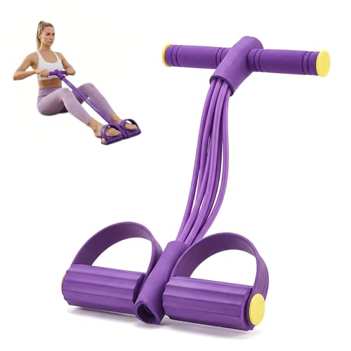 Pedal Resistance Band with Handle, 6-Tube Elastic Foot Pedal Resistance Band, Multifunction Pedal Puller Resistance Band, for Full Body, Waist, Arm, Leg, Abdomen Training