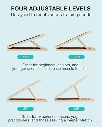 Slant Board for Calf-Stretching - Adjustable Wooden Incline Wedge for Squats and Balance, Portable Calf Stretcher for Ankle, Knee and Achilles Heel Support, Stretch & Rehab Kit - size: SLANT-STRETCH-KIT