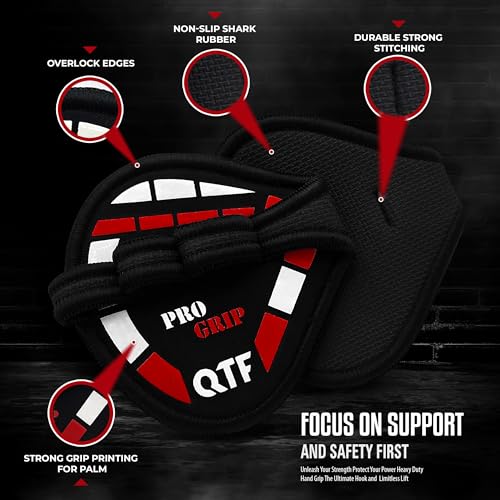 QTF Gym Grips Pads - Neoprene Gloves Gym Palm Protector Weight Lifting Grips Replacement of Workout Gloves Men and Women - Lifting Grip Pads for Weightlifting, Calisthenics.