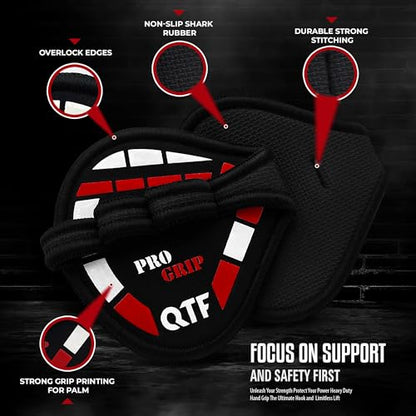 QTF Gym Grips Pads - Neoprene Gloves Gym Palm Protector Weight Lifting Grips Replacement of Workout Gloves Men and Women - Lifting Grip Pads for Weightlifting, Calisthenics.