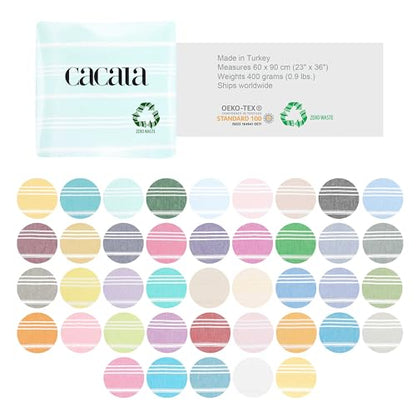 Cacala 100% Turkish Cotton Kitchen Tea Towels, Highly Absorbent Luxury Soft Quick Drying Dish Towel with Hanging Loop for Gym, Yoga, Bath, Sports, Cleaning and Kitchen (23 x 36), Aquamarine - color: Aquamarine